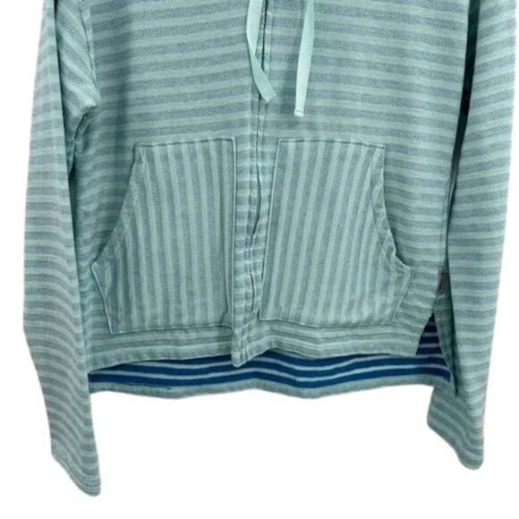 COLUMBIA Melody Spring Blue Striped Beach Hoodie Full Zip Jacket Size Medium - Picture 3 of 4